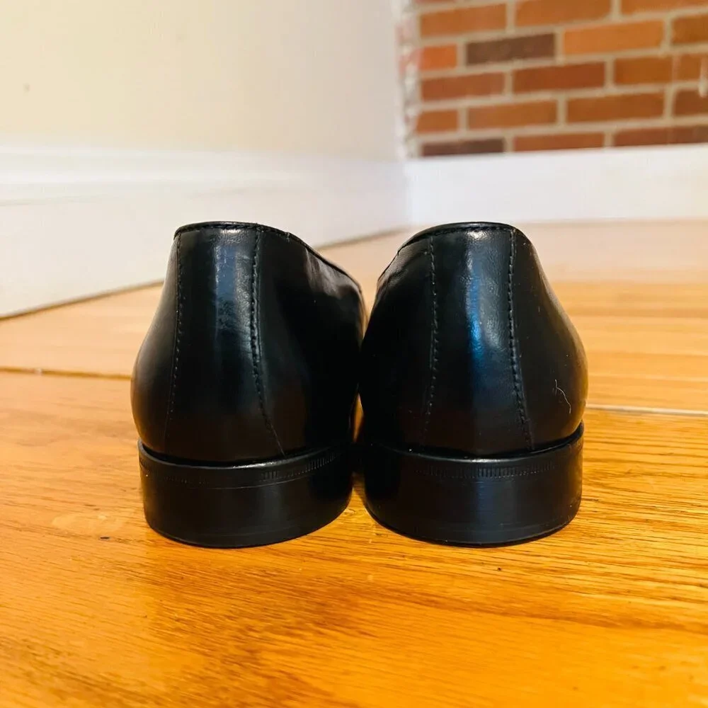 Zelli Men's Leather Black Loafers Flat Oxford Sz 9.5 M, Hand Crafted In Italy.